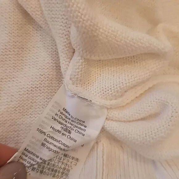 J. Crew Cream Crew Neck Sweater Size M Bell Sleeve - Picture 7 of 9